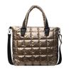Bolsa balde xadrez portátil de grande capacidade para mulheres 2024 Nova Moda bolsa de ombro portátil roupa acolchoada de algodão feminina bolsa mensageiro