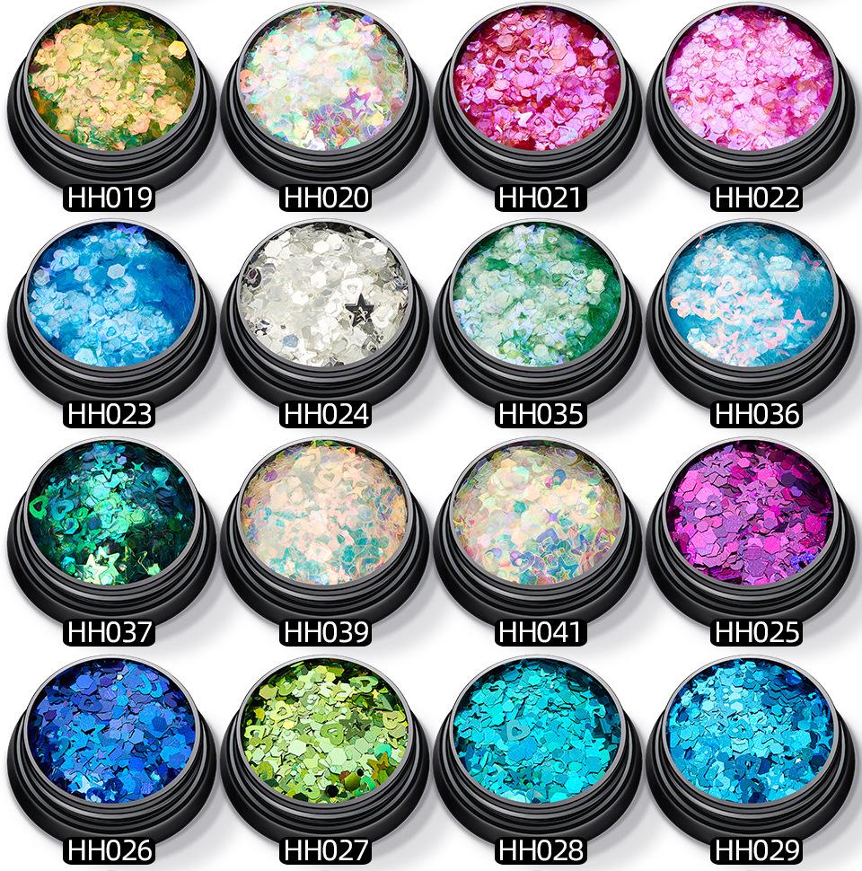 1+2+3混合亮片+4mm四角星+5mm空心桃心+6mm空心