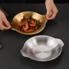 Vajilla Coreana Personalizada por el Fabricante Espesada Dorada de Doble Asa Fondo Plano Pequeña Olla Seca Cuenco Plato de Acero Inoxidable para Cangrejos de Río Plato Maocai