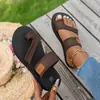 Talla Grande Color Sólido Nuevo Estilo de Moda Casual Suela Gruesa Chanclas de Playa Sandalias de Ponerse con Separación en los Dedos Talla 36-43