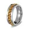 Anillo Giratorio Europeísta y Americanista Transfronterizo para Alivio del Estrés, No se Desvanece, Anillo Giratorio de Acero de Titanio para Mujer, Joyería Giratoria de Cadena al por Mayor