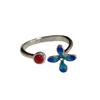 Anillo de nudo lila simple colorido para mujer estilo chino estilo antiguo Burning Blue rojo del sur retro cloisonné anillo abierto