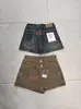 Cós Duplo Jeans Picante Ultra-Curto Feminino Retrô Cintura Alta Emagrecedor Linha A Elástico Abraça o Quadril Hot Pants Tendência 8092
