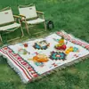 Alfombrilla de Picnic al Aire Libre American Graffiti Tela de Algodón y Lino Mantel Manta de Camping Alfombrilla Impermeable Alfombrilla Gruesa para Suelo de Tienda Tela Decorativa