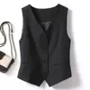 Chaleco de Traje para Mujer 2024 Primavera y Otoño Nuevo Ajuste Delgado Capa Exterior Chaleco Corto Azul para Mujer