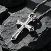 Joyería punk retro para hombre de acero de titanio europeo y americano, colgante con cruz de fundición de personalidad SP528