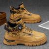 Sapatos Masculinos de Cano Alto, Versáteis para Outono, Casuais de Couro para Trabalho, Tênis, Botas Esportivas de Montanhismo para Jovens com Solado Grosso para Homens