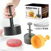 Prensa para hamburguesas de plástico ABS, prensa redonda tipo émbolo engrosada para carne de hamburguesa, herramienta de cocina manual antiadherente para uso doméstico