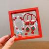 Pulsera navideña para niños traje niña alce Papá Noel aretes regalo fiesta navideña juego de joyas caja