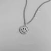 Collar de Moda con Cara Sonriente Giratoria Colgante Hip Hop Expresión Flip Artístico Hombres y Mujeres Moda Estado de Ánimo Nueva Cadena para Suéter