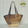 Bolso de Paja Bohemio Floral de Gran Capacidad de un Solo Hombro, Nuevo Bolso Tejido de Paja de Trigo Rayado, Bolso de Playa para Vacaciones en la Costa