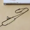 Cordão para Pingente de Jade de Alta Qualidade, Corda para Colar de Jade de Alta Qualidade, Corda Trançada com Fivela de Segurança, Corrente de Clavícula Dourada, Corda Fina para Mulheres