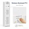 Gabinete de baño transfronterizo, pequeño gabinete de almacenamiento para baño, instalación sin perforaciones, gabinete de baño de lado estrecho con portarrollos de papel, estante de almacenamiento para espacios pequeños