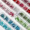 Procesamiento y Personalización de Diamantes de Forma Especial de Fondo Plano para Manicura de 12 Rejillas Se Pueden Usar para Aplicar Pegatinas Transfronterizas. Por favor, contacte a Servicio al Cliente para personalización con imágenes y muestras