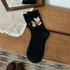 Calcetines de Lana de Cachorro Suave y Lindo Otoño e Invierno Calcetines de Media Caña Estilo Japonés Cálidos de Invierno Dibujos Animados Calcetines Holgados de Hilo Gris