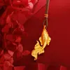 Artículos de transmisión en vivo en tendencia: Colgante de Peces Dorados Estilo Antiguo de Xiaohongshu y Douyin con Brújula de Bestia Mítica Microincrustada y Collar de Diente de Lobo Hueco