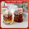 Taza de Café de Vidrio Personalizada Estilo Ins con Uvas, Resistente al Calor, Borosilicato, Taza de Leche, Taza para Latte, Taza de Agua, Taza para Jugos