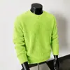 Otoño e Invierno Nuevo Estilo Textura de Piña Cuello Redondo Suéter para Hombre Pareja Moderno Holgado Color Sólido Simple Casual Versátil Prendas de Punto