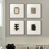 Pintura Decorativa de Arte de Nicho Nórdico, Pintura Decorativa Abstrata Minimalista em Preto e Branco Estilo Japonês para Sala Modelo de Restaurante