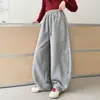 Calça Esportiva Infantil Outono 2026 Novo Estilo Calças para Meninas Grandes Estilo Coreano Formato Banana Calças de Moletom Infantis Super Bonitas Calças de Perna Larga