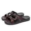 Pantuflas de Suela Plana para Madres de Mediana Edad y Mayores, Duraderas, Antideslizantes, Sandalias Casuales para el Hogar, Estilo Retro, Diseño Hueco
