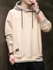 Moletom com Capuz Falso de Duas Peças para Homens Primavera e Outono Novo Solto Casual Manga Longa Camisa Estudante Estilo Coreano Ins Tendência Moletom