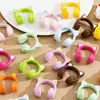 Auriculares con Orejas de Gato Dibujos Animados Cuentas Perforadas Pintura Acrílica Recubierta Cadena de Teléfono Pulsera Accesorios de Joyería DIY Materiales