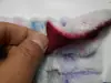 Tecido de Pelúcia Super Macio Bicolor Branco Tesouras de Pelo de Coelho Falso Esculpido Lenço Brinquedo de Pelo de Coelho Falso
