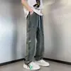Pantalones vaqueros largos de pierna ancha, de marca moderna, corte recto holgado, retro y modernos para hombre, versátiles e informales de calle alta americana para verano