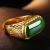 Anillo para hombre de oro arena de Vietnam cobre chapado en oro imitación oro y joyería de jade anillo de la fortuna Fufa en vivo con suministro al por mayor