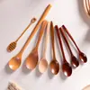 Cuchara Vintage para Fideos Instantáneos para Uso en Casa, Cuchara de Madera con Mango Largo, Cuchara Larga Kimchi Estilo Coreano al por Mayor, Cuchara Extensa para Mezclar Ensaladas Estilo Japonés