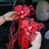 Cinta para Decoración de Coche de Boda Desfile de Bodas Flores de Simulación Decoración de Boda Manija de Phalaenopsis Espejo Retrovisor Boda * Transfronterizo