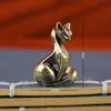 Figura de Gato de Latón, Superficie Lisa, Gato de Anime, Decoración Retro para Oficina en Casa y Ocio, Manualidades de Escritorio, Adornos Pequeños