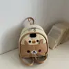 Nova mochila feminina de nicho para o dia a dia, fofa de desenho animado, estilosa, versátil, mini mochila infantil de urso em PU