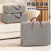Bolsa de armazenamento de roupas com padrão pied-de-poule, bolsa organizadora de edredons e roupas de grande capacidade, bolsa de bagagem portátil para estudantes e mudanças
