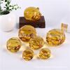 Ornamento Porco Dourado Zodíaco Porco Artesanato Decoração Sala de Estar Lingote de Cristal Presente Empresarial Ornamento Porco de Vidro