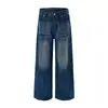 Jeans anchos juveniles color Naranja # Diseño lavado, arrugado, desgastado para mujer, corte holgado, adelgazantes, casuales, versátiles, pantalones de largo hasta el suelo