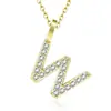 Amazon transfronteiriço novo zircônia cravejada com diamantes 26 letras do alfabeto inglês colar feminino aço titânio pingente DIY corrente clavícula