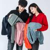 Versión coreana del nuevo cárdigan con cremallera de suéter pesado para hombre y mujer, suéter con capucha de color sólido 360g, suéter Terry con logo