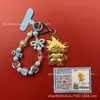 Llavero de tela con logo de empresa personalizado Cadena para teléfono móvil Angela Lámina de oro puro Oro 999 Regalo de aniversario