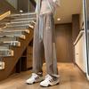 Moda Tendência 2025 Versátil Masculino Fresco Seda de Gelo Casual Calça Longa Verão Fina Solta Reta