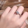 Accesorios europeos y americanos anillo en forma de corazón de diamante artificial joyería de plata lote mixto moda combinable anillo que no se decolora regalo de cumpleaños