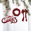 Nova decoração de Natal Cross Border vinho tinto Flocking Bow Elk Pendant Decoração de árvore de Natal Enfeite Pendant