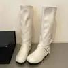Botas de plataforma estilo retro, botas largas para mujer, nueva colección de otoño 2026, perfectas con vestidos, suela suave, estilo coreano y una hermosa paleta de colores
