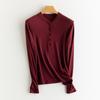 Nueva Camisa Henley de Otoño e Invierno para Mujer, Seda Calefactora, Canalé, Forro Polar, Leyou, Cálida, Cepillada, Alta Elasticidad, Camiseta Básica Casual