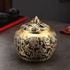 Latas de Chá Kowloon de Latão Latas Seladas Chinesas Domésticas Latas Grandes para Armazenamento de Chá Pu'er Ornamento de Armazém de Chá de Luxo