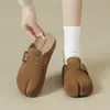 Pantuflas cerradas ZHR para mujer, modelo nuevo de otoño 2026 para usar al aire libre, medias pantuflas retro de suela gruesa, zapatos Birkenstock versátiles de punta dividida