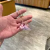 Chaveiro de acrílico transparente com areia movediça de desenho animado, pingente de bolsa, pequeno presente para crianças, decoração de carro