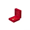 Caja de Boda Roja Calada con Tres Cajas Doradas, Caja de Empaque con Herrajes Dorados, Caja de Regalo, Caja para Anillo, Joyería, Set de Caja para Colgante