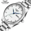 Guanqin B4 Reloj de Cuarzo Impermeable de Moda Correa de Acero Doble Calendario de Alta Calidad para Hombre Reloj de Negocios para Hombre Gq80009-1A